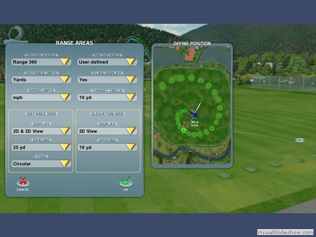It's easy to change hitting environment and change set up.  Range360 offers 23 green targets.